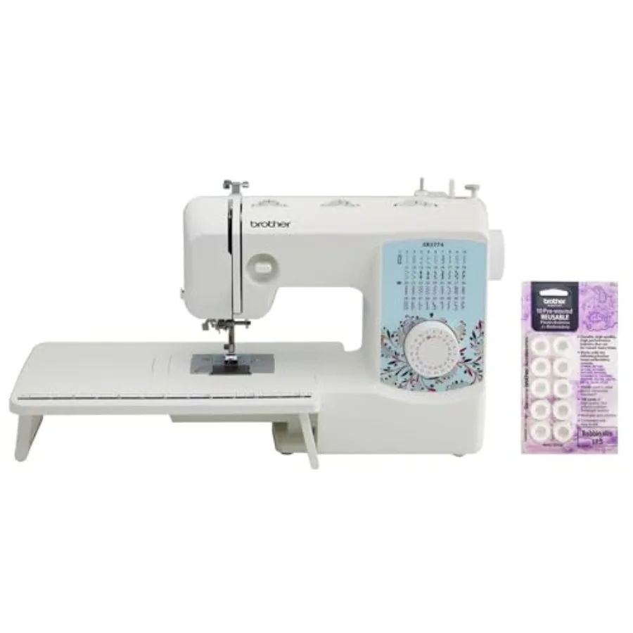 

XR3774 Sewing and Quilting Machine 37 Built-in Stitches Wide Table 8 Sewing Feet and 10-Pack Pre-Wound Bobbins Included