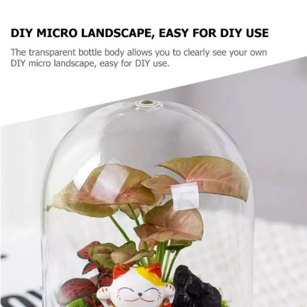 Fresh-keeping Micro Landscape Bottle Heat Resistant Odorless Cylindrical Plant Vase Dust-proof Transparent Glass Cover