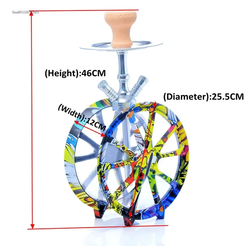 Double-pipe large hookah acrylic wheel hookah