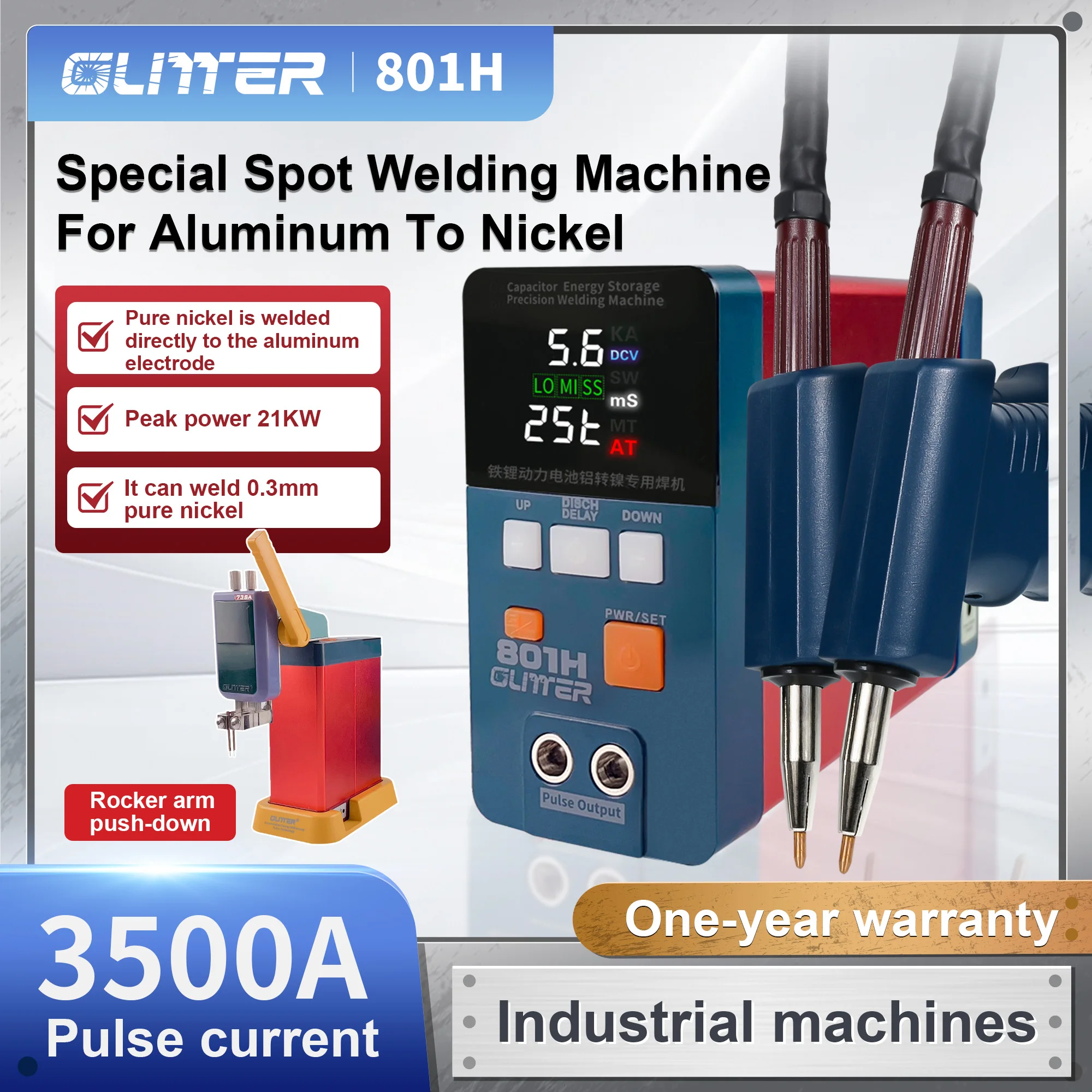 21KW Lithium Battery Portable Sunkko 801H Spot Welding Machine for LIFEPO4/LIION Lithium Ion Battery
