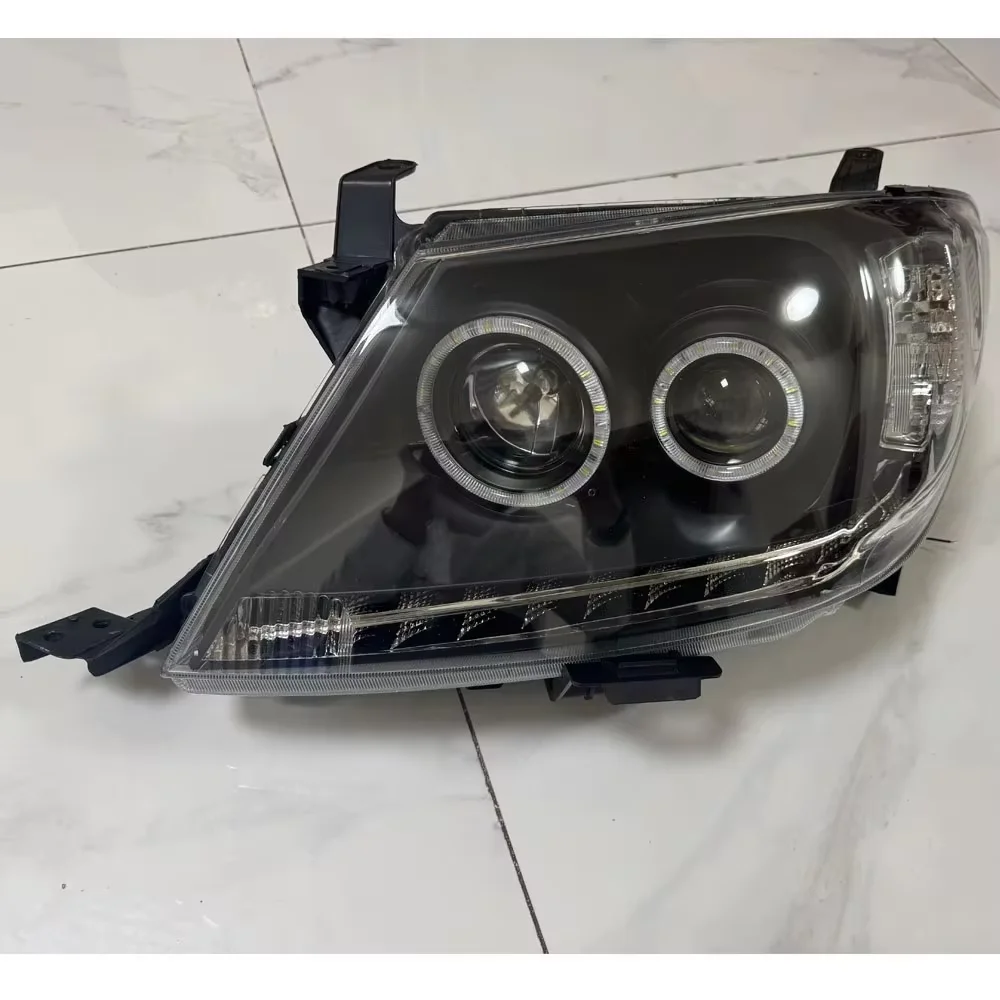 2Pcs LED Headlights For Toyota Hilux Vigo 2008-2014 Facelift Angel Eye Daytime Running Light Black Housing - view 6