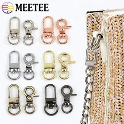10Pcs 10mm Metal Buckles KeyChain Swivel Clip Lobster Clasp Bags Strap Dog Collar Carabiner Snap Hook DIY Hardware Accessories
