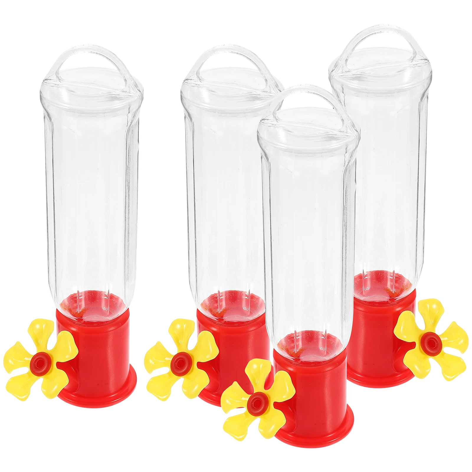 

4 Pcs Hummingbird Feeder Small Transparent Plastic Bird Feeders Outdoor Garden Decor Container Durable Easy Observing