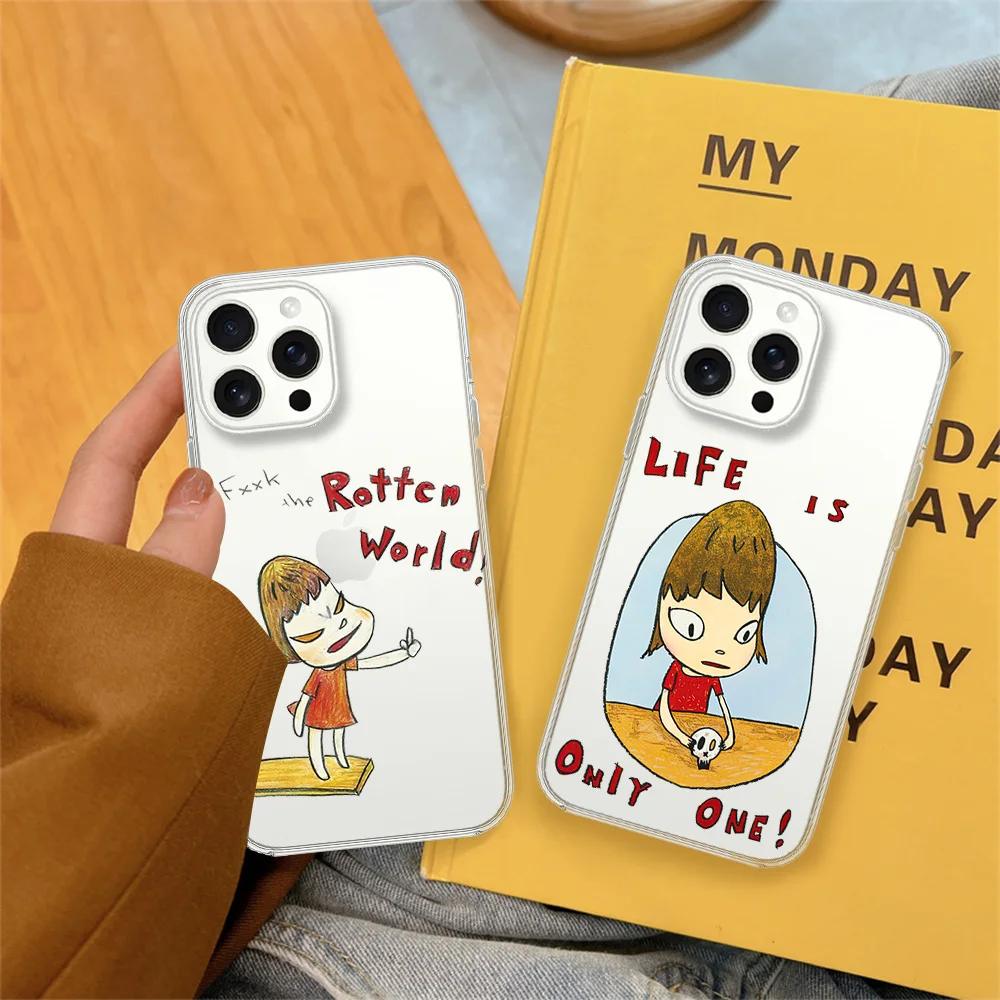 Yoshitomo Nara Art For Samsung Galaxy S24 S23 S22 S21 S20FE Plus Ultra Transparent Shell