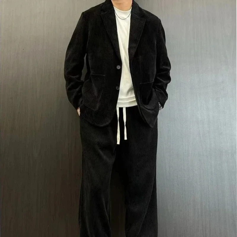 

Trends Costumes Full Suit for Men Solid Color 2 Piece Outfit Set Man Youth Blazer Spring Autumn Clothes Fashion Korean Slim Fit