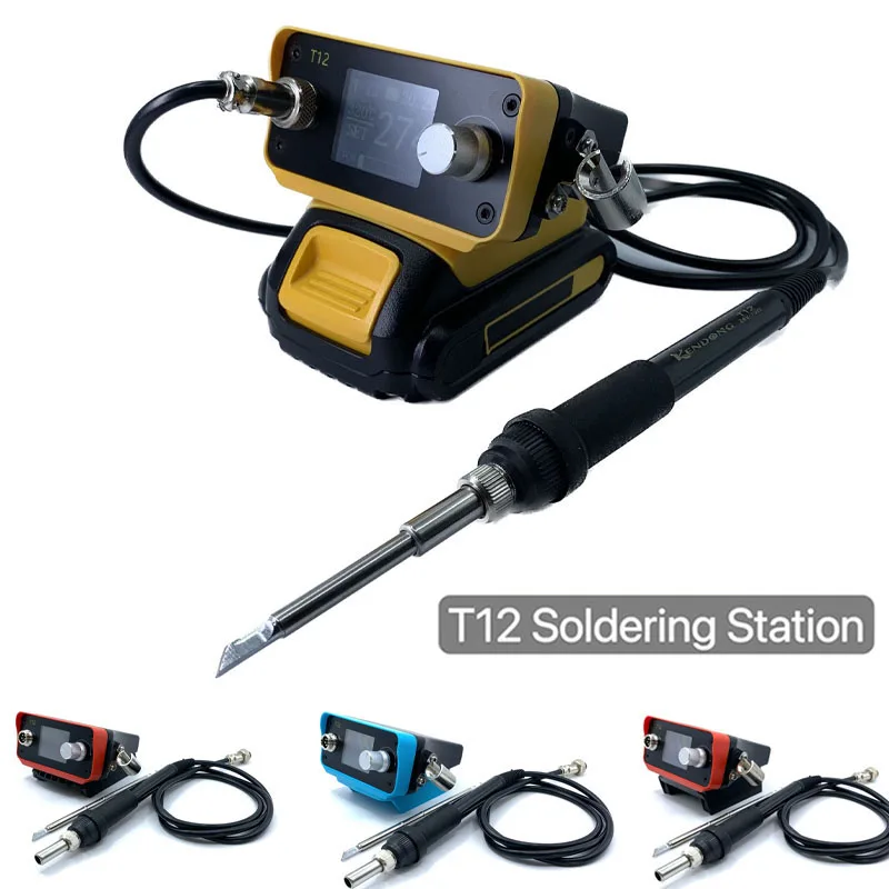 T12 Cordless Soldering Station Solder Iron for Dewalt/Makita/Milwaukee/Bosch 20V Max Li-ion Battery 70W Electric Solder Tool