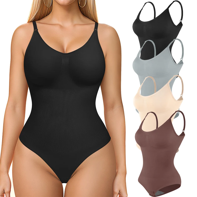 

Seamless Sleeveless V-Neck Bodysuit Shapewear Women Tummy Control Body Shaper Butt Lifter Camisole Vest Top Slimming Waist