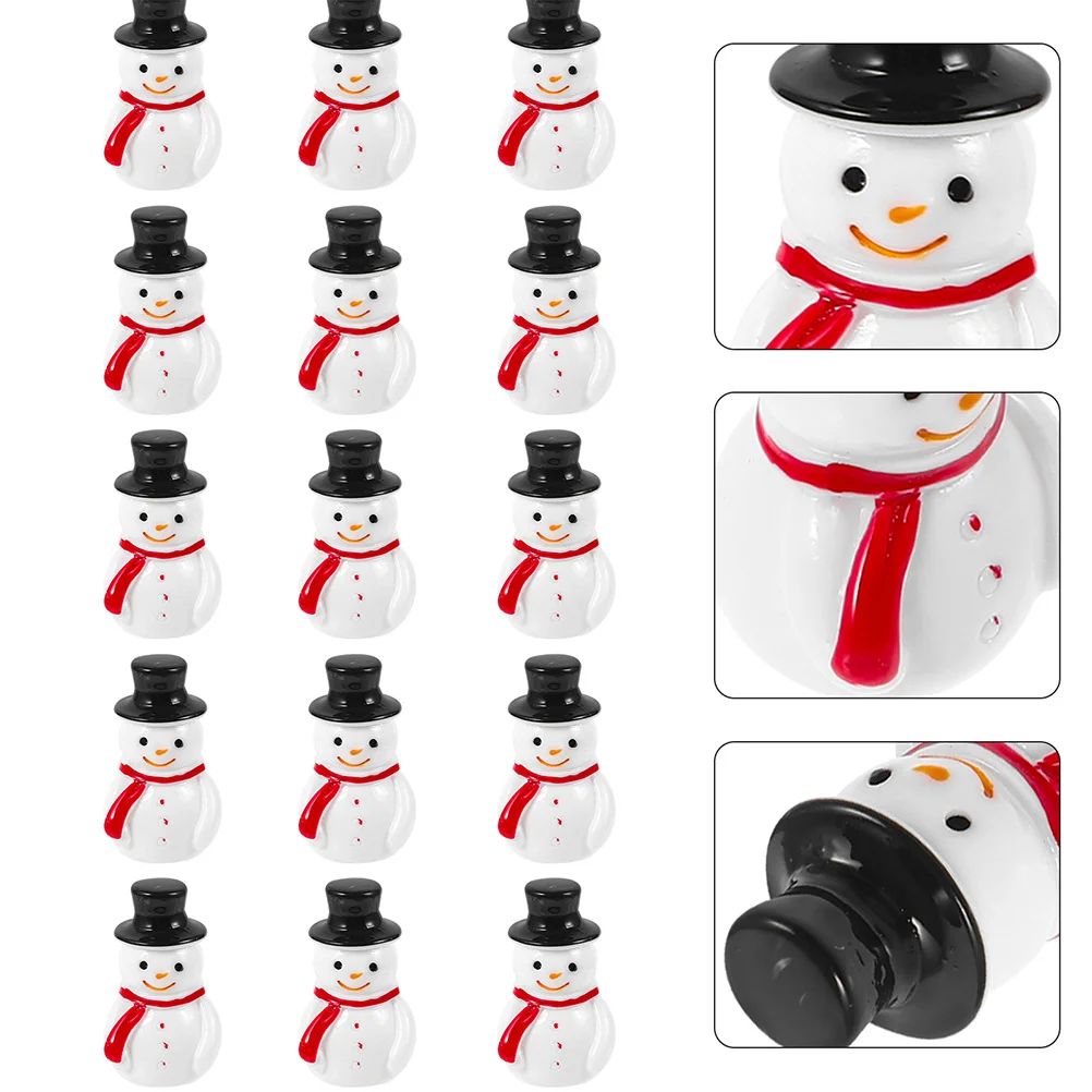 

40Pcs Christmas Miniature Snowman Resin Ornaments Festive Decor Micro Landscape Accessories Longlasting 3D Design
