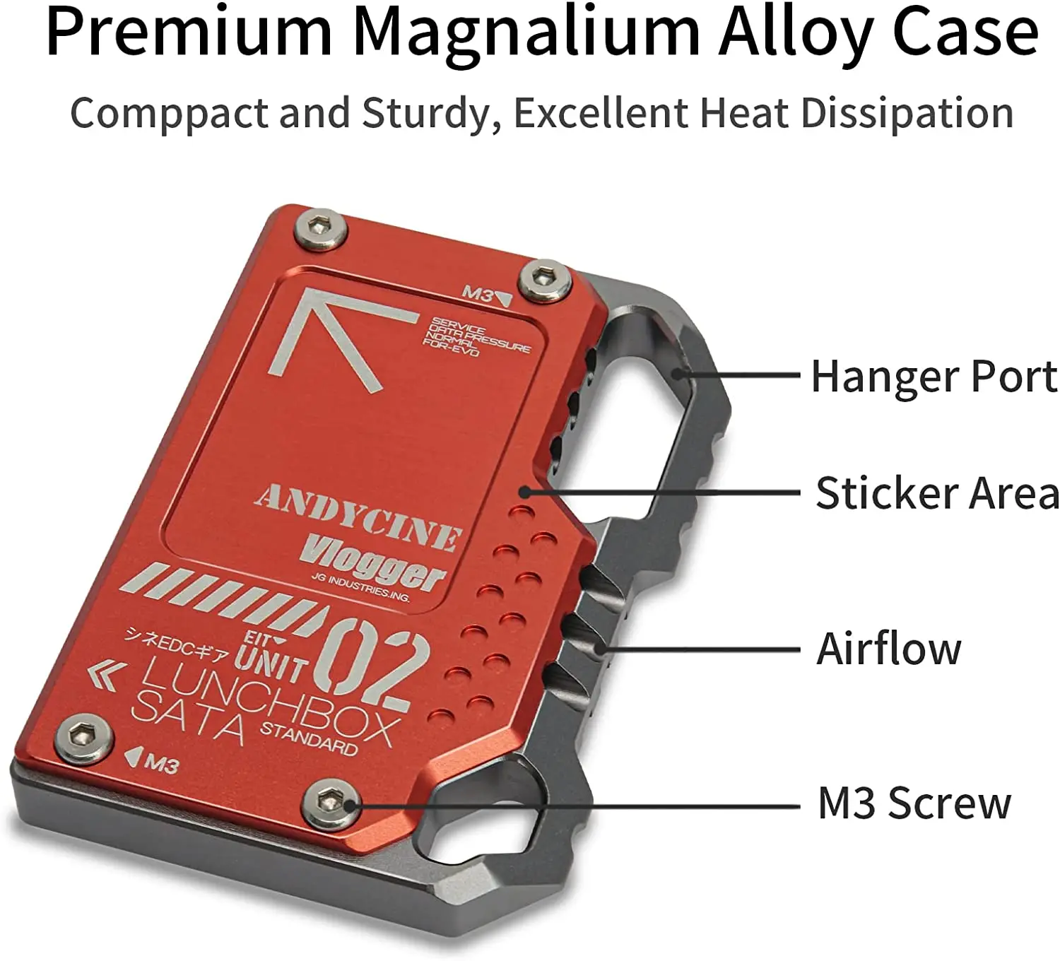 ANDYCINE LunchBox II Magnalium Case for SATA SSD to Atomos NINJA V/V+ Attachment