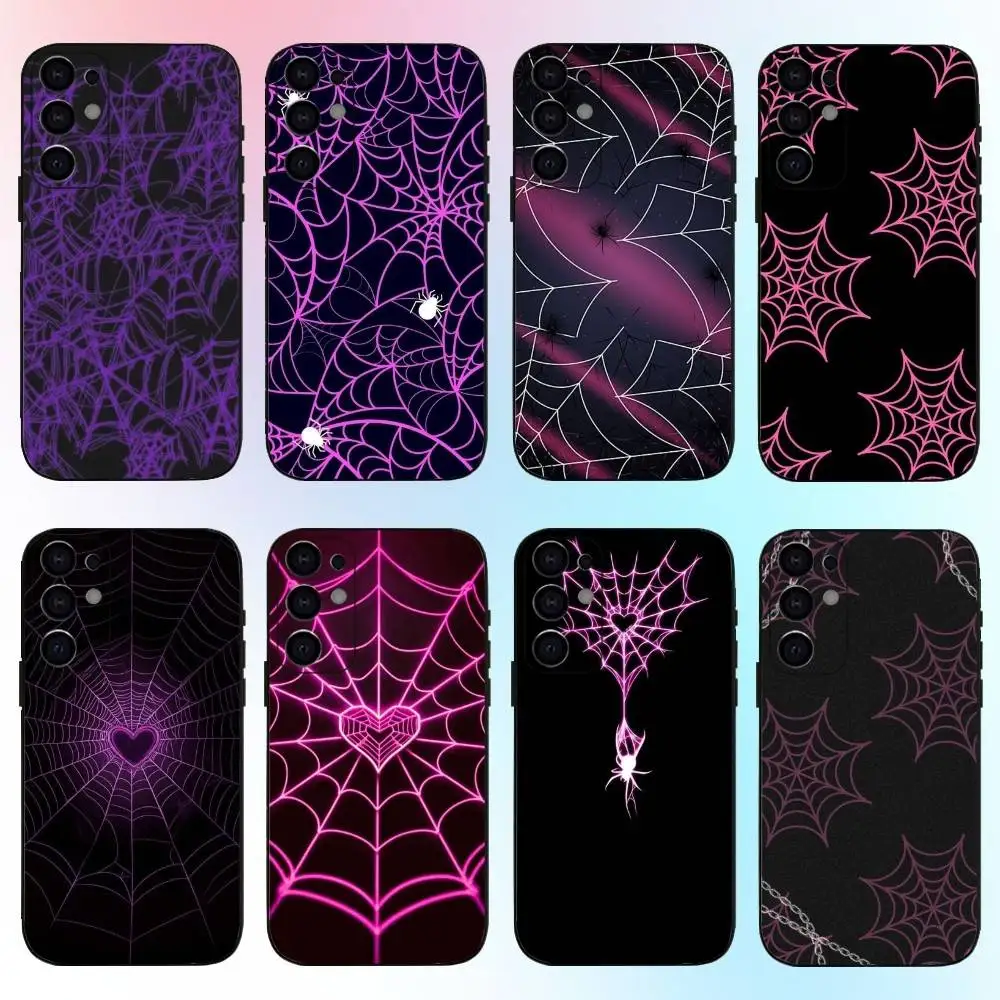 

Spider Web Pattern Phone Case For Samsung S25,S24,S21,S22,S23,S30,Ultra,S20,Plus,Fe,Lite,Note,10,9,5G Black Cover