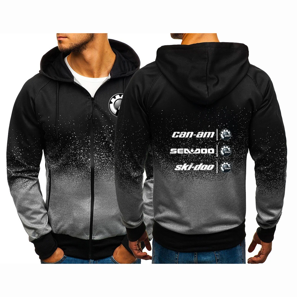2025 Can Am primavera y otoño hombre Ski Doo Logo estampado Sea doo Color intermedio a juego abrigo de moda Casual sudaderas con capucha