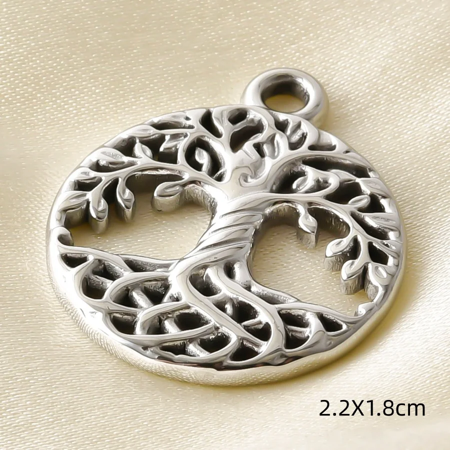 Ethnische Buddha-Kopf- und Fatima-Hand-Anhänger, Blumenbaum-Metall-Edelstahl-Charms für die Schmuckherstellung, Armbänder, Schlüsselanhänger, DIY-Anhänger – Detail 24