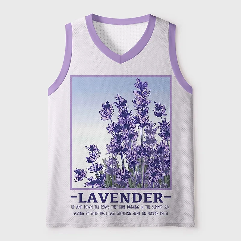 

2026 Summer Fashion Limited Edition Japanese Tokyo Lavender Design 3D Printed Y2K V-neck Breathable Parent Child Tank Top
