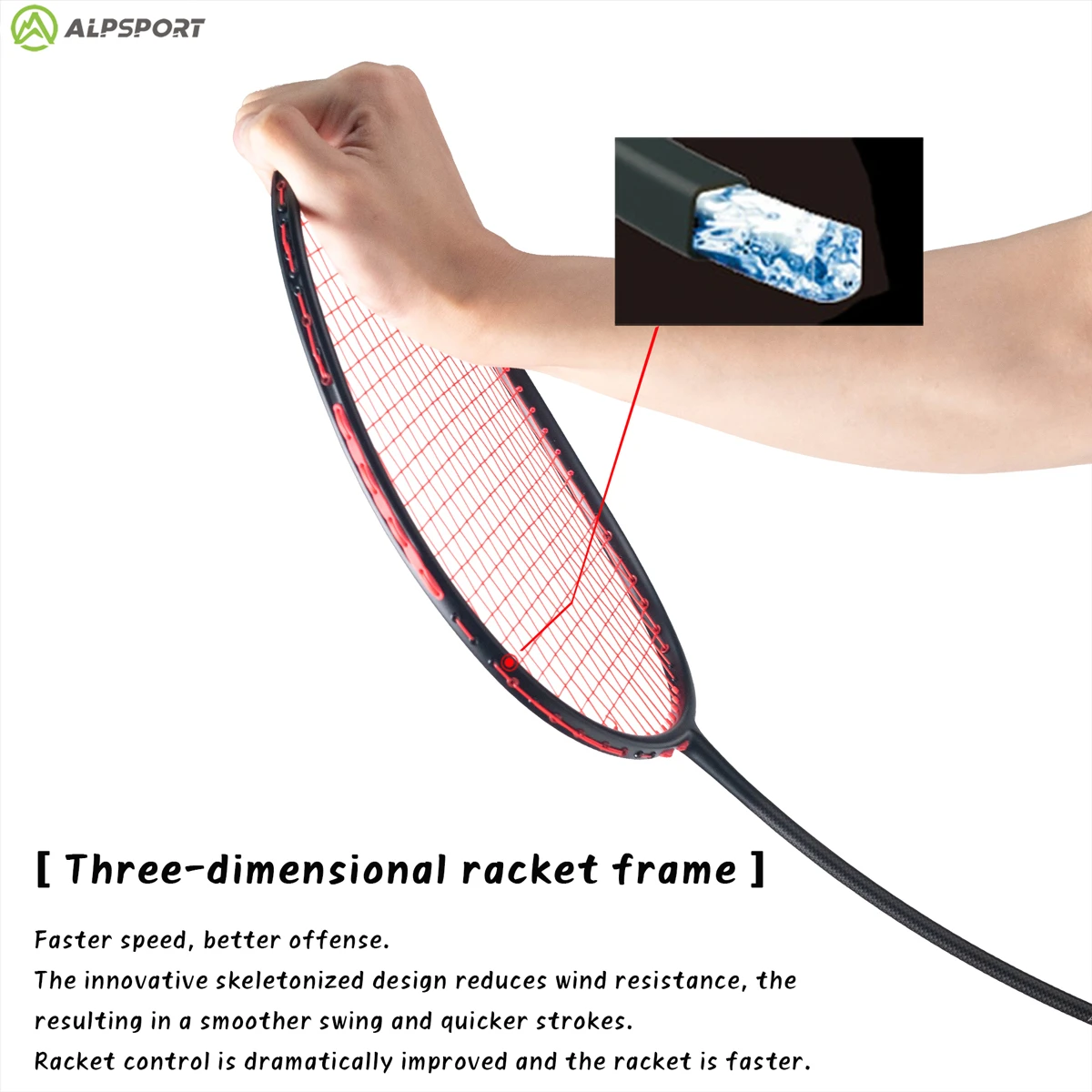 Alp Bd 6u Badmintonrackets Offensief Schokabsorberend Puntig Racket Max 30 Lbs T800 Full Carbon Origineel Geïmporteerd En Aangepast