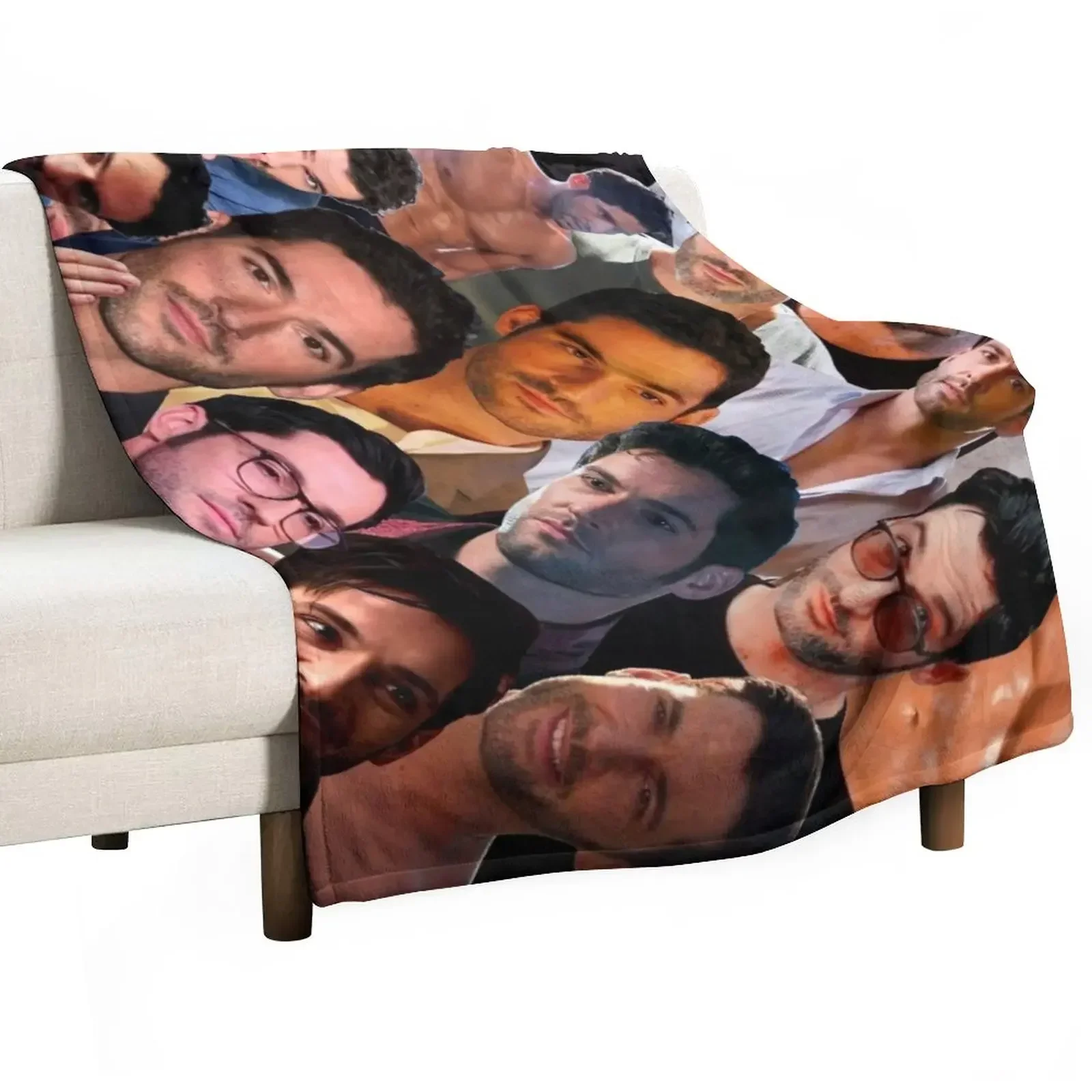 

Tom Ellis Photo Collage Throw Blanket Plaid Soft Plush Plaid Blankets