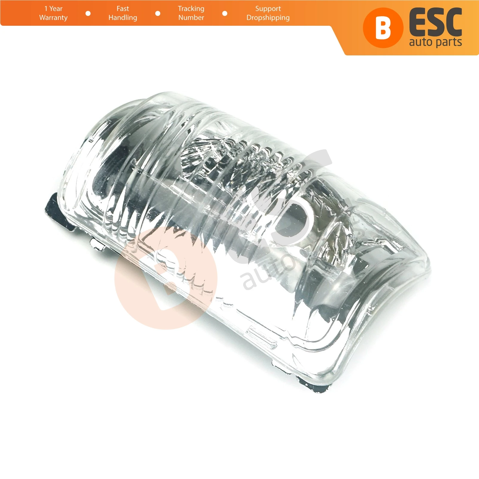 ESP594-2 Side Door Wing Rearview Mirror White Clear Indicator Turn Signal Lamp Lens Shell 1847389 Right for Ford Transit 2013-On