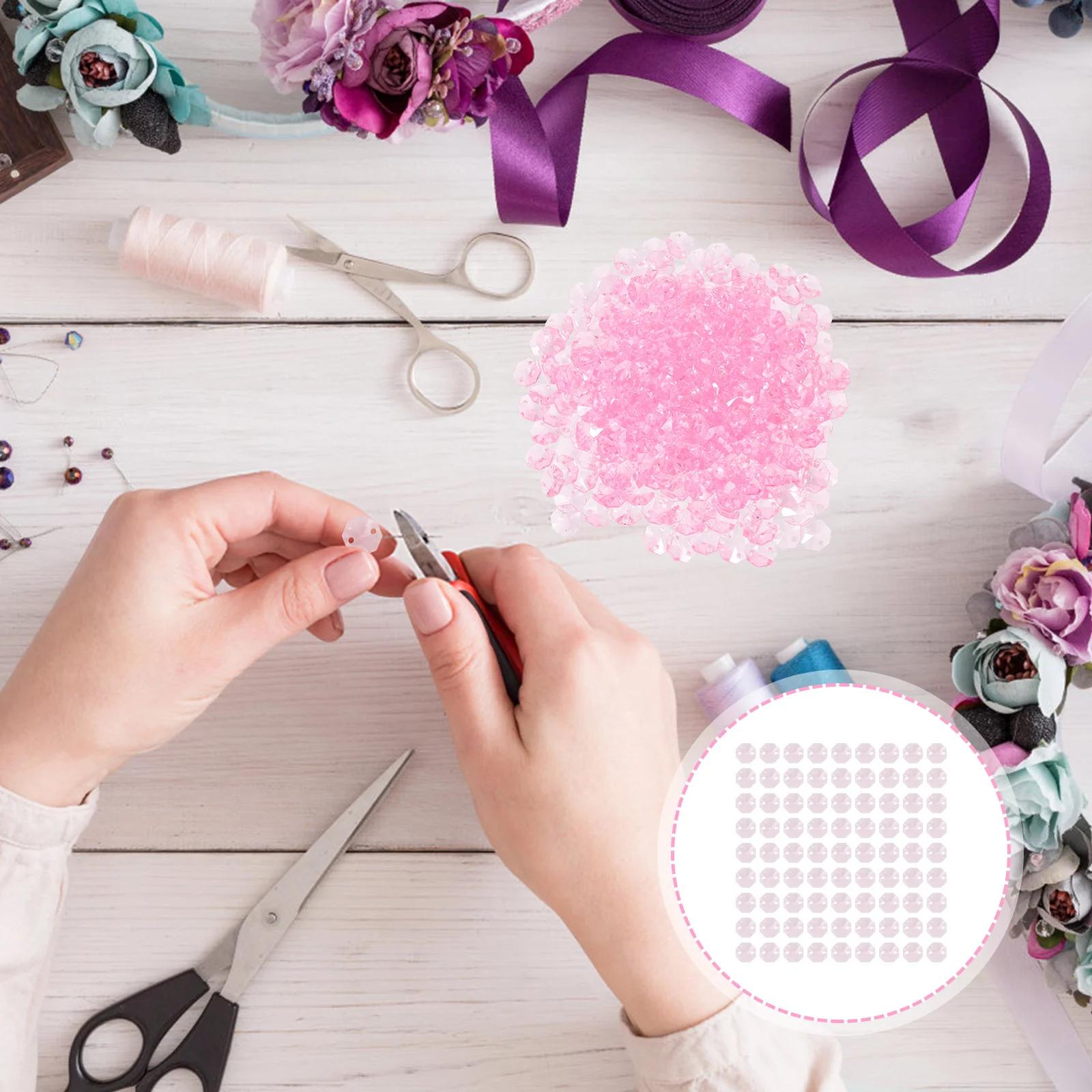 

1 Bag Acrylic Octagonal Beads DIY Jewelry Loose Beads Handmade Beading Supplies for Bracelet Necklace Craft Diamonds for Crafts