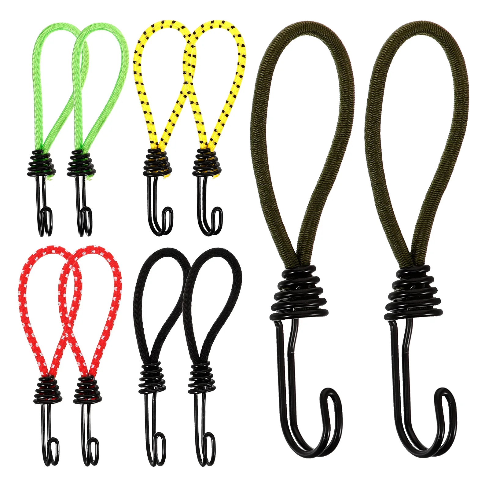 

10 Pcs Outdoor Tent Accessories Camping Rope Hooks Rubber Straps for Elastic Buckle Multi-function Wind Cord Pull