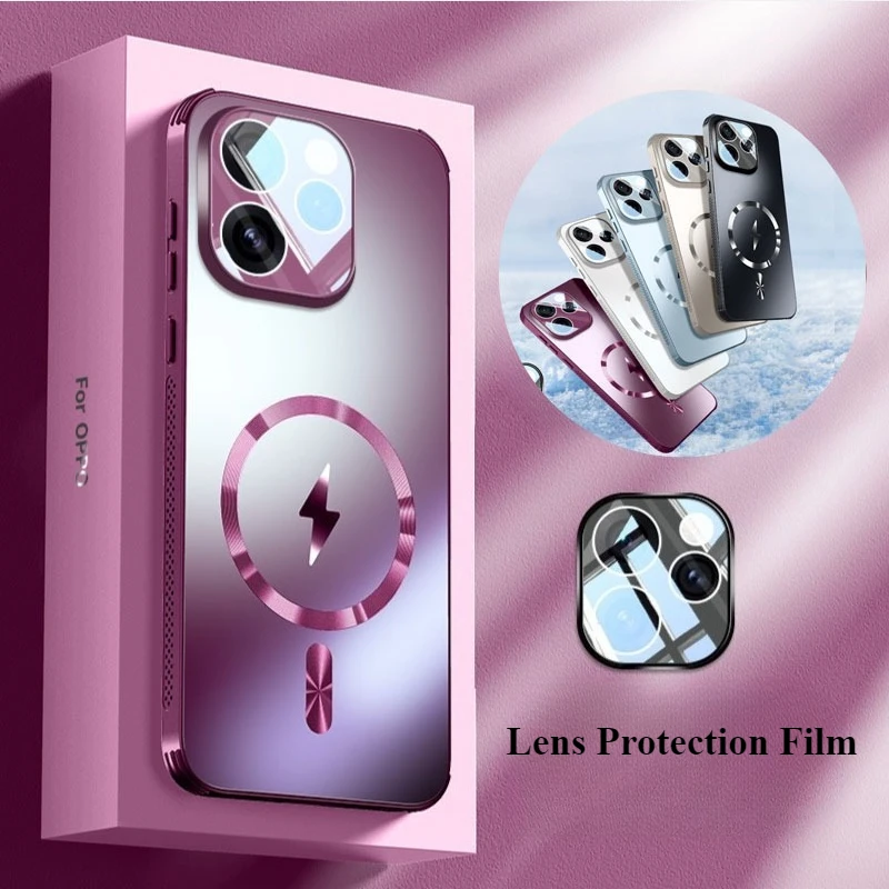 ل Magsafe المغناطيسي للصدمات حافظة لهاتف OPPO Reno 15 Pro ماتي متجمد عدسة طبقة حماية الهاتف الغطاء الخلفي ل Reno 15 15Pro
