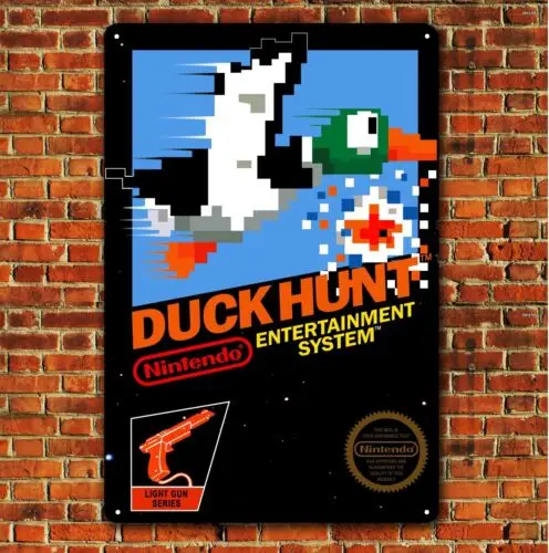 Duck Hunt Video Game Metal Poster - Nes Collectable Tin Sign (8x12in)