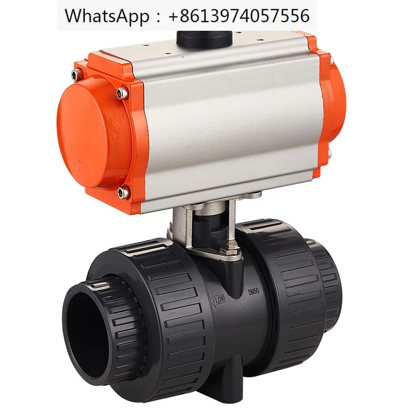 

Pneumatic Ball Valve Q611S-16S Pneumatic PVC Plastic Ball Valve Acid and Alkali Corrosion Resistant Union Valve