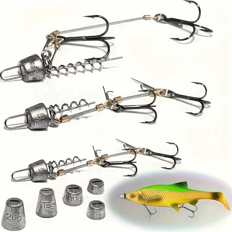 

Big Fish SoftFishingLure withStinger RigHook Set JiggingTrolling for SaltwaterSea ThreeAnchor HookSteel WireFishingTackle Pesca