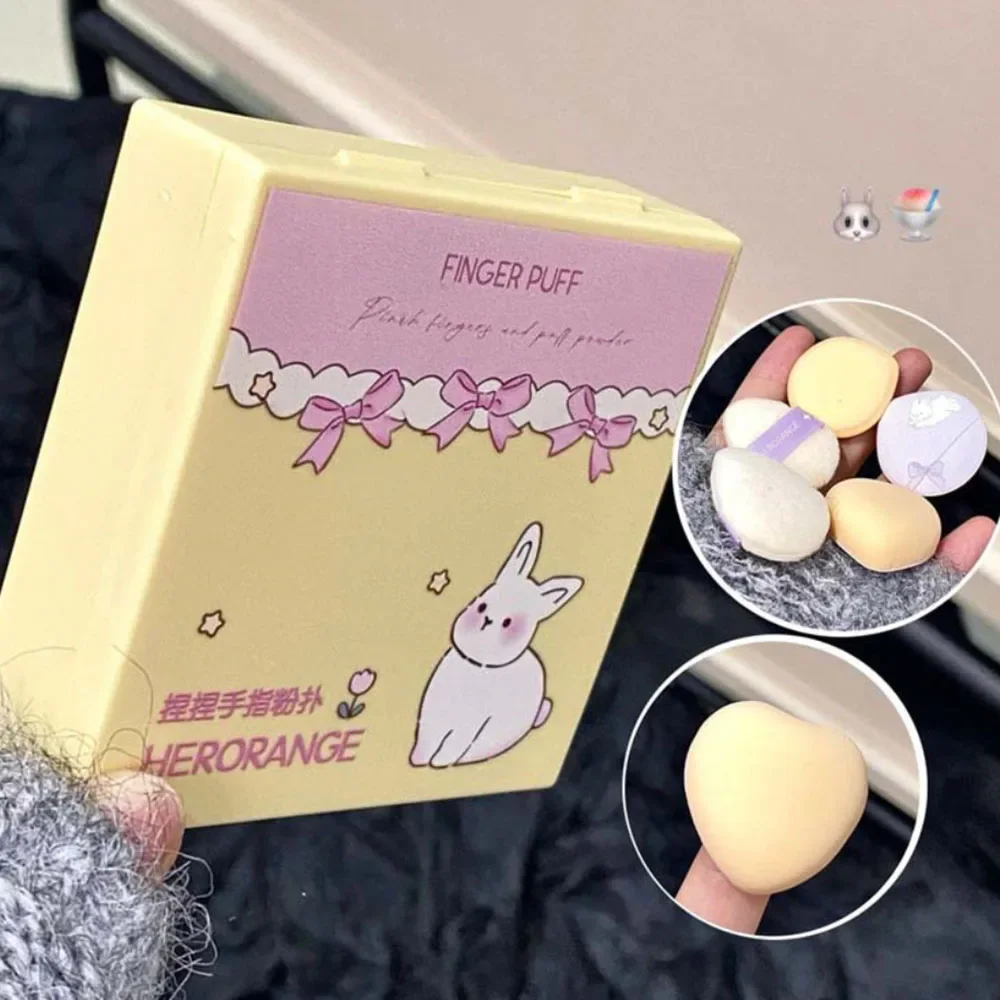 Mini éponge de pouce bouffante de poudre, correcteur de crème, bouffantes de poudre, fond de teint professionnel pour les doigts, outils cosmétiques, 5 pièces/boîte