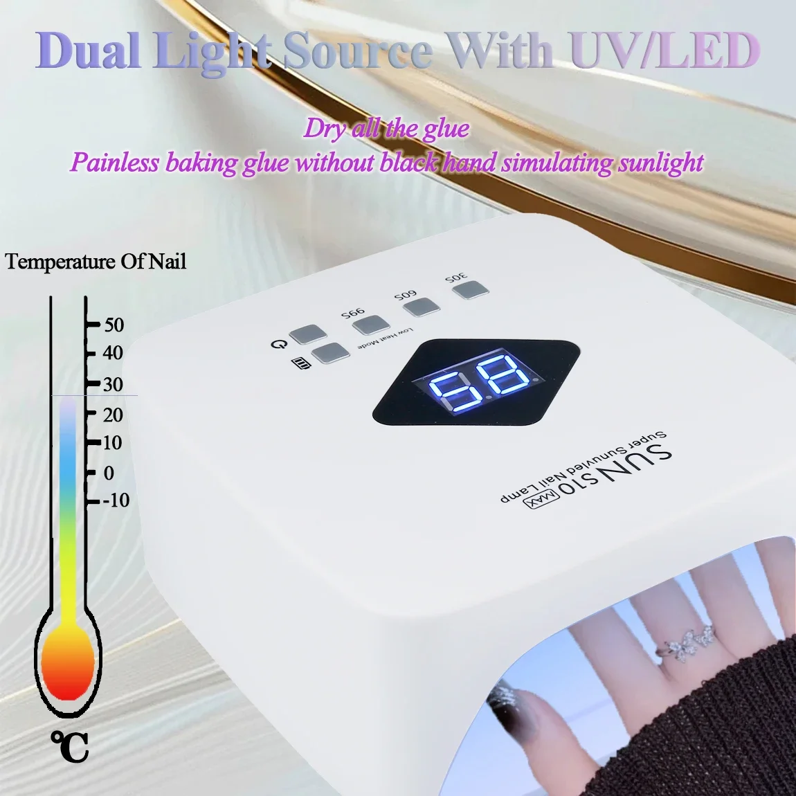 Novo recarregável uv led lâmpada de unhas secador com display inteligente lâmpada de secagem de unhas para todos os gel polonês profissional equipamentos de unhas