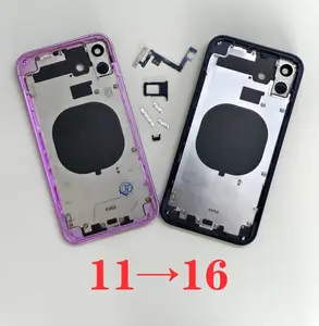 Bilashmart Titanium Diy housing iPhone 11 like 16 Chassis 11 Convert to 16 11 Up To 16 BackShell  All Model with Big Camera