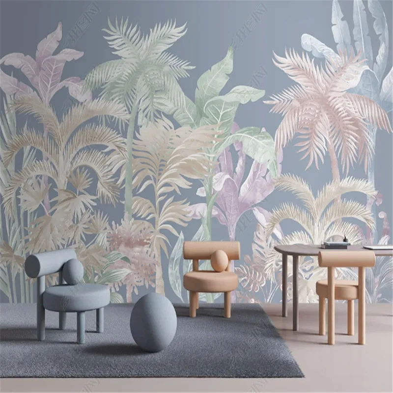 Hand Painted Nordic Tropical Rainforest Wallpaper for Living Room TV Background Wall Papers Home Decor 3d Mural Papel De Parede