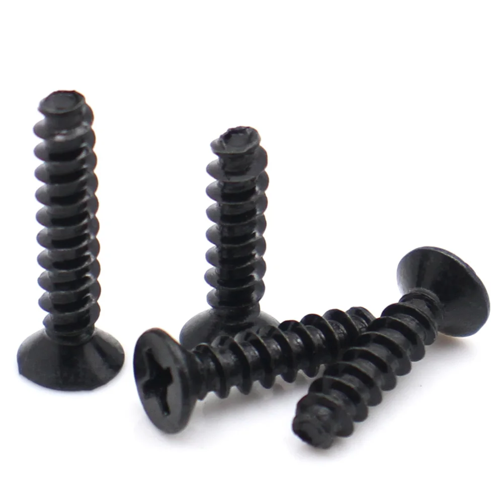 304 Stainless Steel Phillips Cross Flat Head Self Tapping Screws Flat Point Micro Screws M1-M4