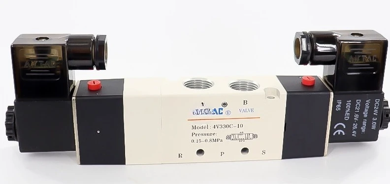 Solenoid Valve Three-position Five-way 4V330C/E/P-10/08 DC24V Reversing Control Valve Ac220v