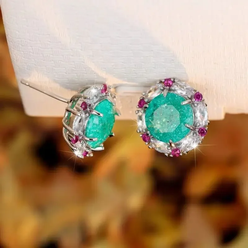 Bridal Wedding Source Watermelon Design Sense Zircon Sweet and Versatile Love Earrings Niche Luxury Fashion Jewelry Accessories