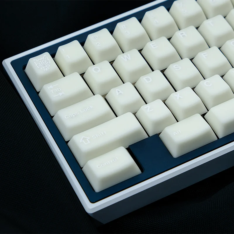 White marble/orange semi-transparent 114-key milky white minimalist mechanical keyboard keycap