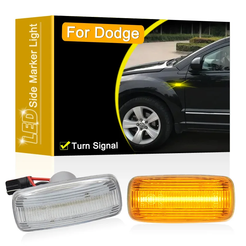 12V Clear Lens LED Side Marker Lamp Assembly For Dodge Caliber Nitro Grand Caravan Blinker Turn Signal Light