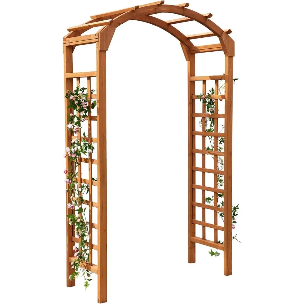 Elegant Wooden Garden Arch for Outdoor Trellises and Climbing Plants, 84.5H x 49.37W x 23.5D, Ideal for Weddings and Events