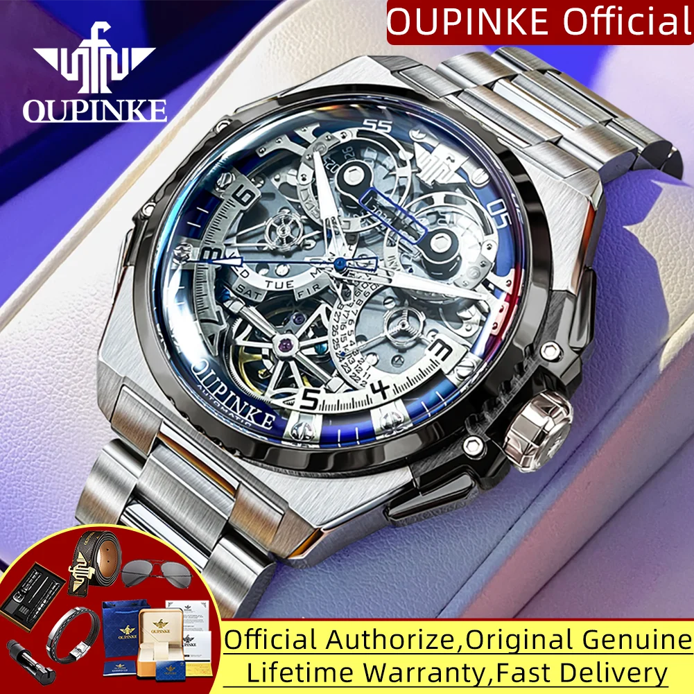 

OUPINKE 3266 Original Man Watch Italian Designer Collaboration Luxury Brand High Quality Hollow Automatic Mechancial Wristwatch