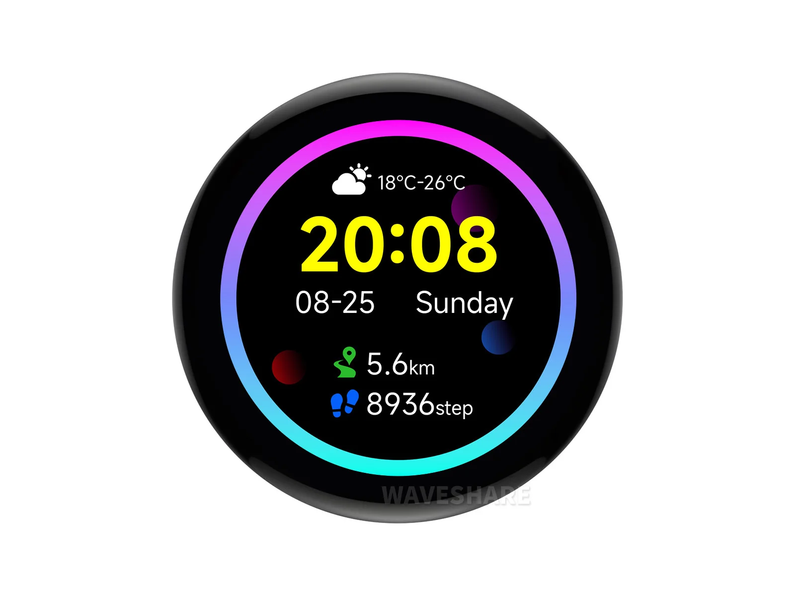 ESP32-S3 1.43inch AMOLED Display Development Board, 466×466, QSPI Interface Round Display, Accelerometer And Gyroscope Sensor, O