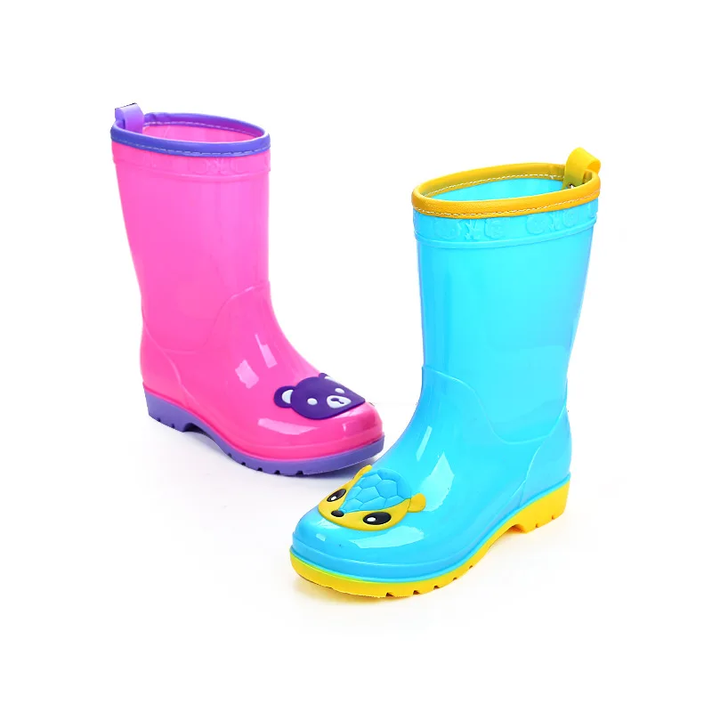 

New Children Boys Girls Fashion PVC Rain Boots Cartoon Mid-calf Non-slip Rainboots Waterproof Water Shoes For Kids