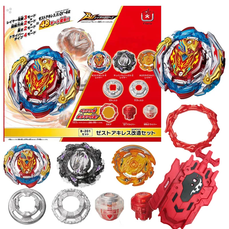 Box Set B-201 Zest Achilles Customize Set DB Dynamite Battle B201 Spinning Top with Custom Launcher Box Kids Toys for Children