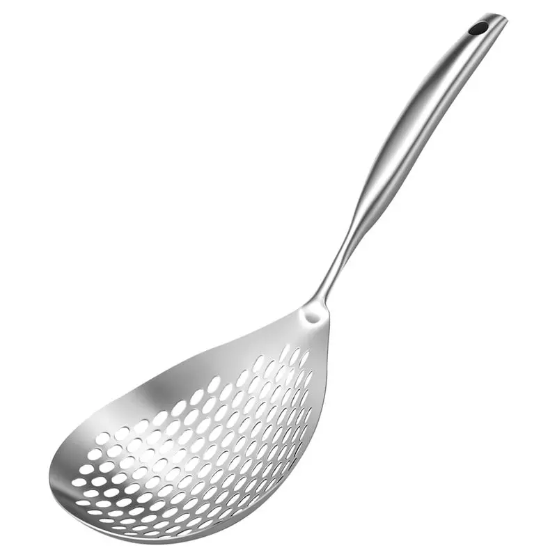 

ABLA-Slotted Spoon 304 Stainless Steel Skimmer Spoon With Long Handle Efficient Skimmer Ladle Multifunctional Strainer Spoon
