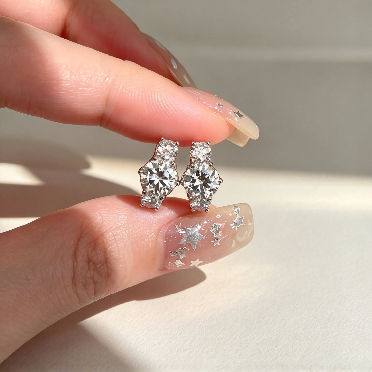 TFGLBU 1CT Anting Lingkaran Mo - Moissanite Stud Earrings Round Cut 1Ct ulasan dan harga