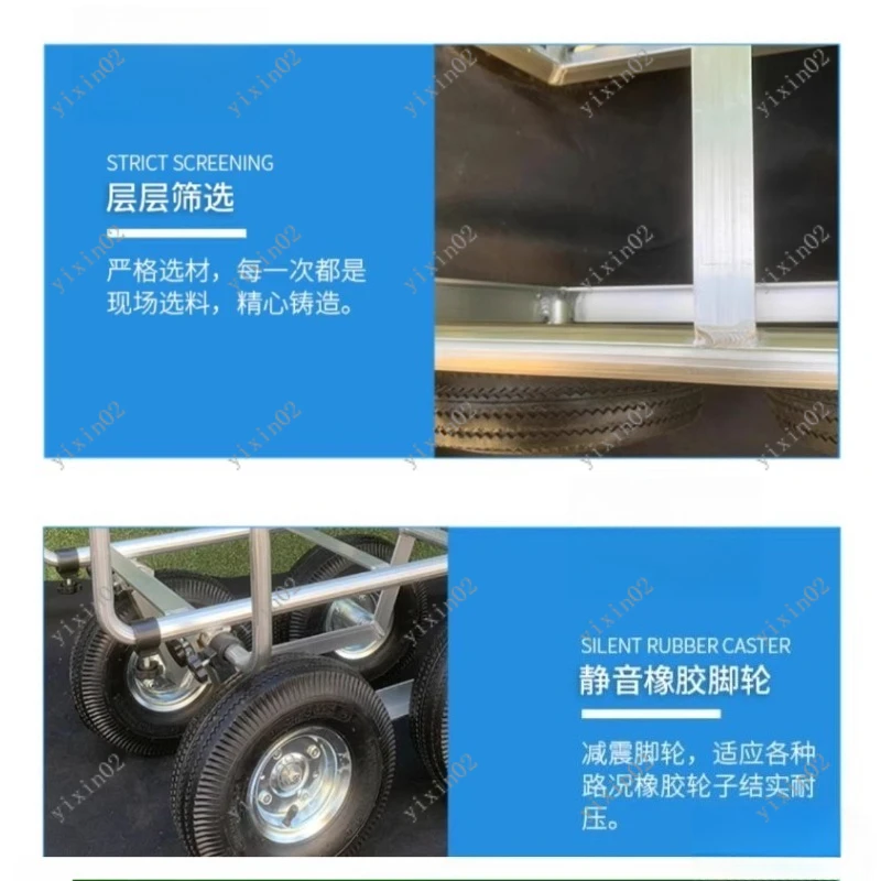 Silent Aluminum 4-Wheel Platform Cart - Lightweight Multi-use Home Moving Tool for Easy Transport