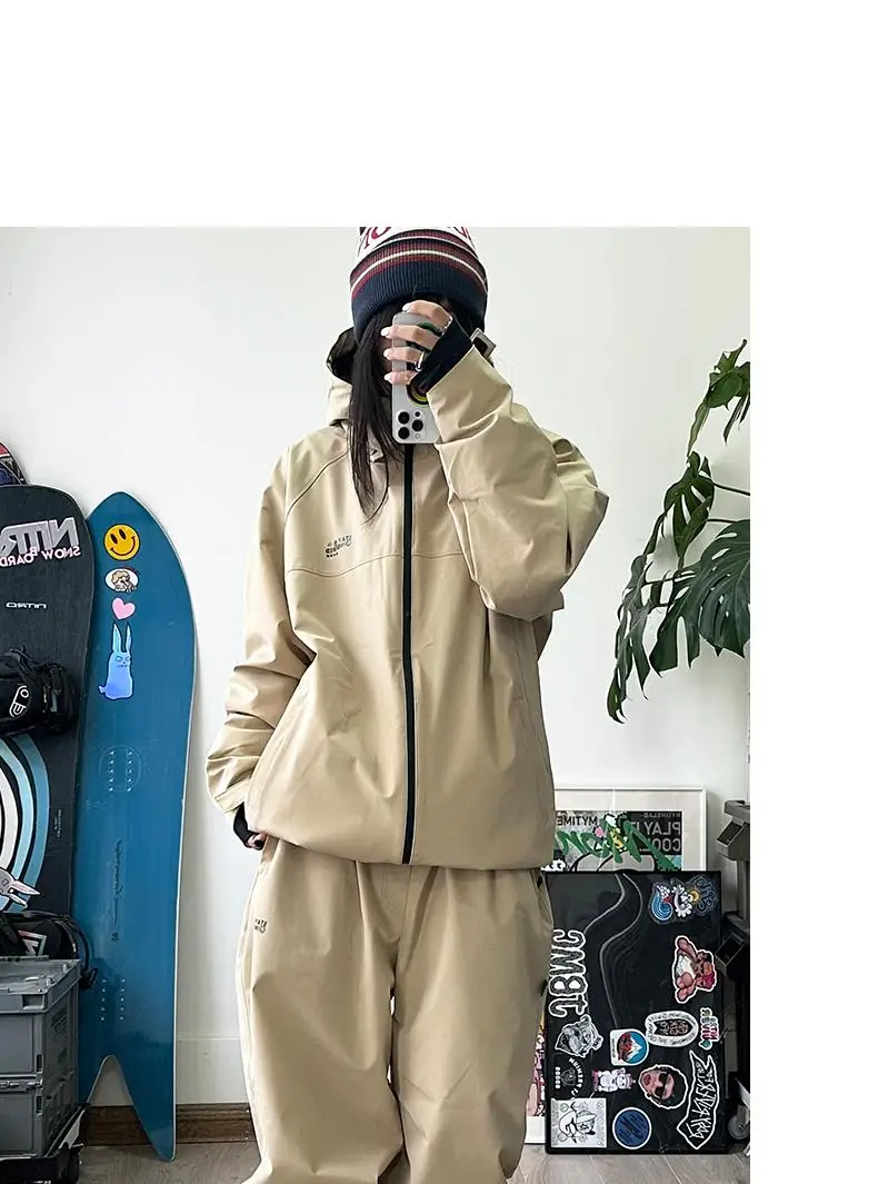 John Snow 2025 Neuer Unisex Ski-Anzug für Einzel- und Doppelbretter, Locker Geschnittener Wasserdichter Wärmehaltender Skianzug mit Skihose und Skijacke – Detail 15