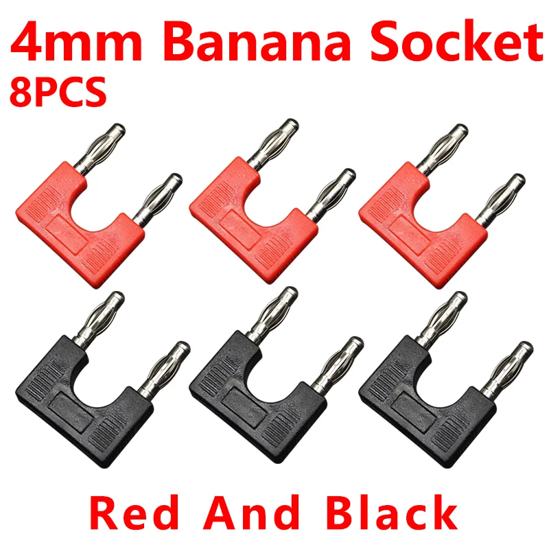 

8pcs/4mm Banana Plug Electrical Connector Short-circuit Plug Terminal Couple Adapter Jumper Instrument Test Line Socket