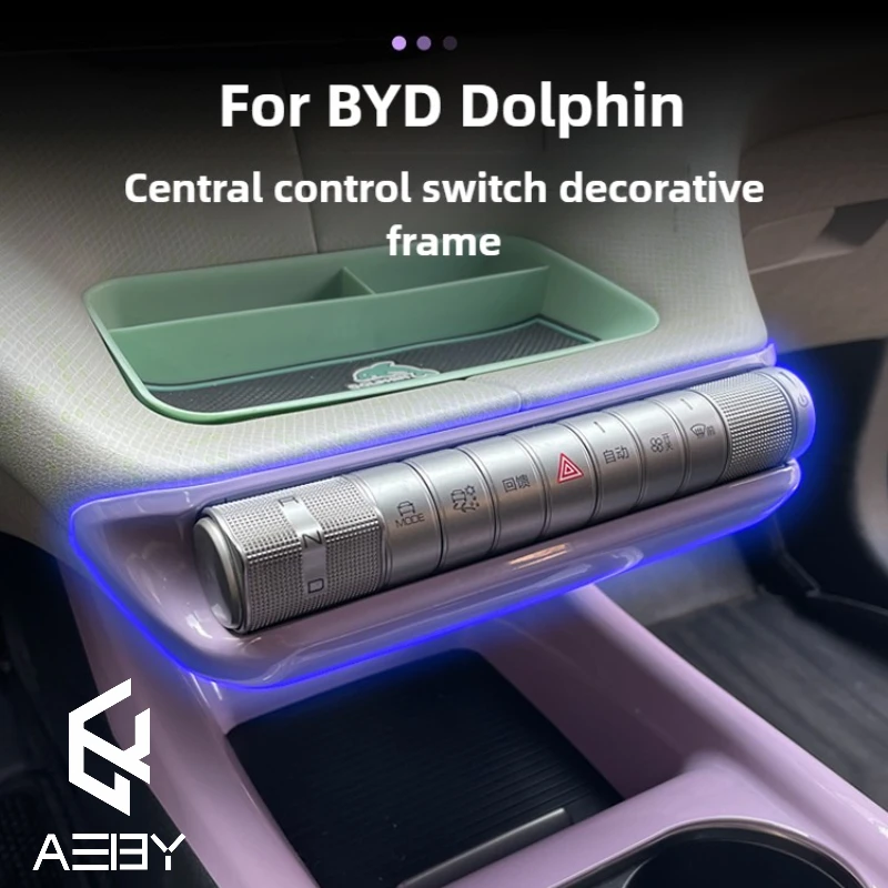 AEBY For BYD Dolphin 2021-2025 Gear Shift Button Air Conditioning Switch Trim Frame Sticker Center Console Protective Frame