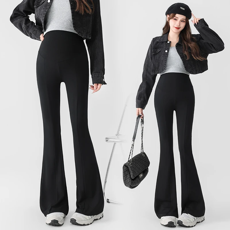 

Maternity Pants Spring and Summer Thin Outer Wear 2026 New Casual Slim Slit Flared Pants Boot Cut High Waist Trousers Pregnancy