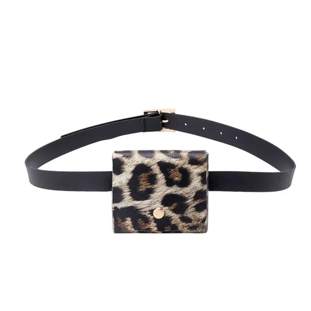 

Detachable Leopard Print Mini Waist Bag 2 in 1 Stripe Coin Purse Mobile Phone Bag Fanny Pack Women Belt Bag Girl