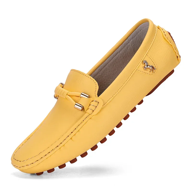 Blue Loafers Men Handmade Leather Shoes Casual Driving Dad Flats Slip-On Moccasins Men Shoes Plus Size 46 47 48 Chaussure Homme