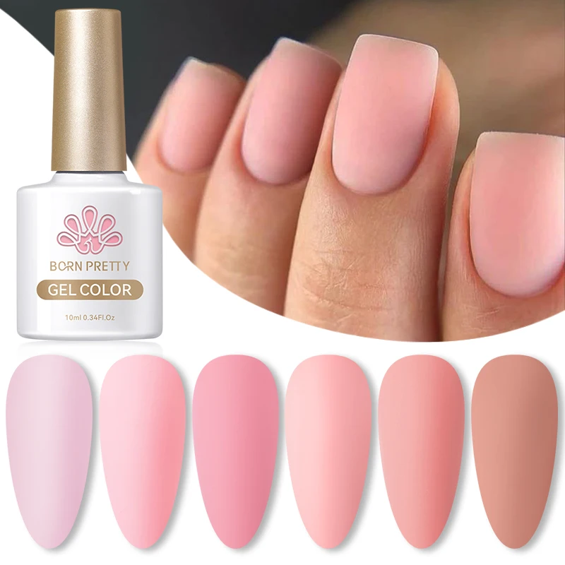 

BORN PRETTY Skin Pink Gel Nail Polish Gorgeous Color Semi Permanent Soak Off UV Long Lasting Manicure 10ml DIY Nail Art Design